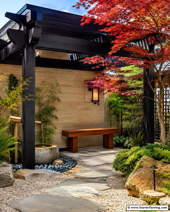 Asian Inspired Zen Pergolas - 25 Front Porch Pergola Ideas for a Charming Entrance
