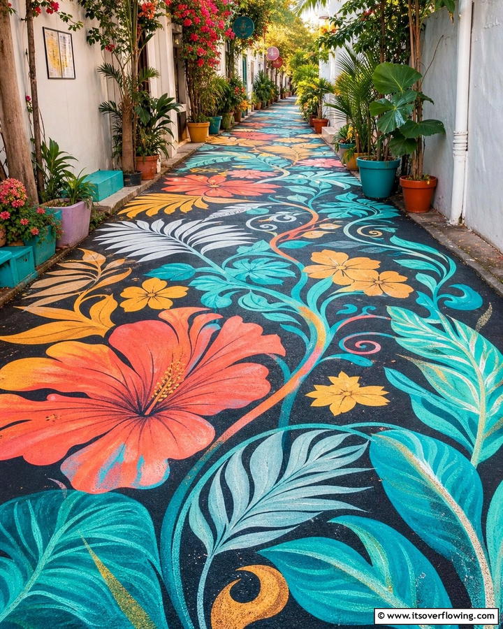 Asphalt Walkways with Artistic Murals - 20 Asphalt Walkway Ideas for Durable Pathways