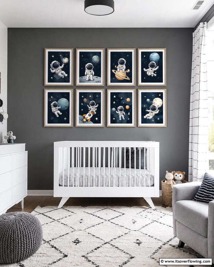 Astronaut Wall Art - 25 Space-themed Nursery Ideas for a Galactic Dream