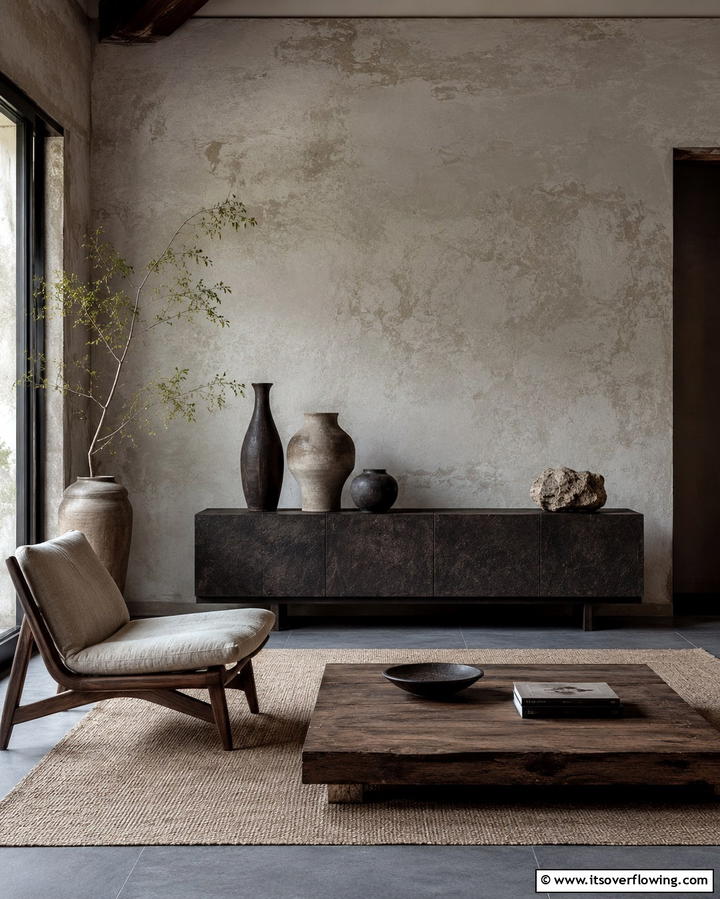 Asymmetrical Decorative Arrangements - 30 Wabi Sabi Interior Design Ideas for Serene Minimalism