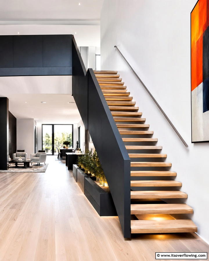 Asymmetrical Design Staircase - 30 Modern Staircase Ideas- Sleek & Architectural Designs