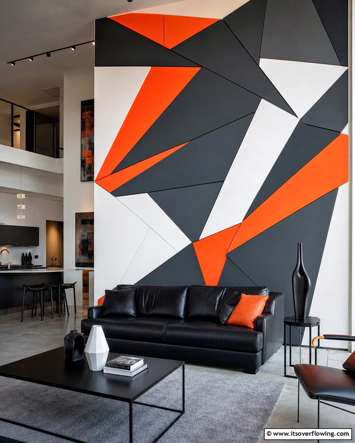 Asymmetrical Geometric Shapes - 25 Geometric Accent Wall Ideas for Modern Interiors