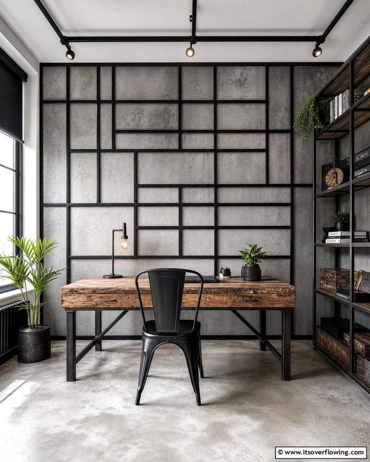 Asymmetrical Grid Drama - 25 Geometric Accent Wall Ideas for Modern Interiors