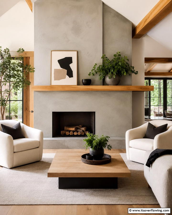 Asymmetrical Mantel Design - 25 Off-center Fireplace Ideas for a Unique and Modern Living Room