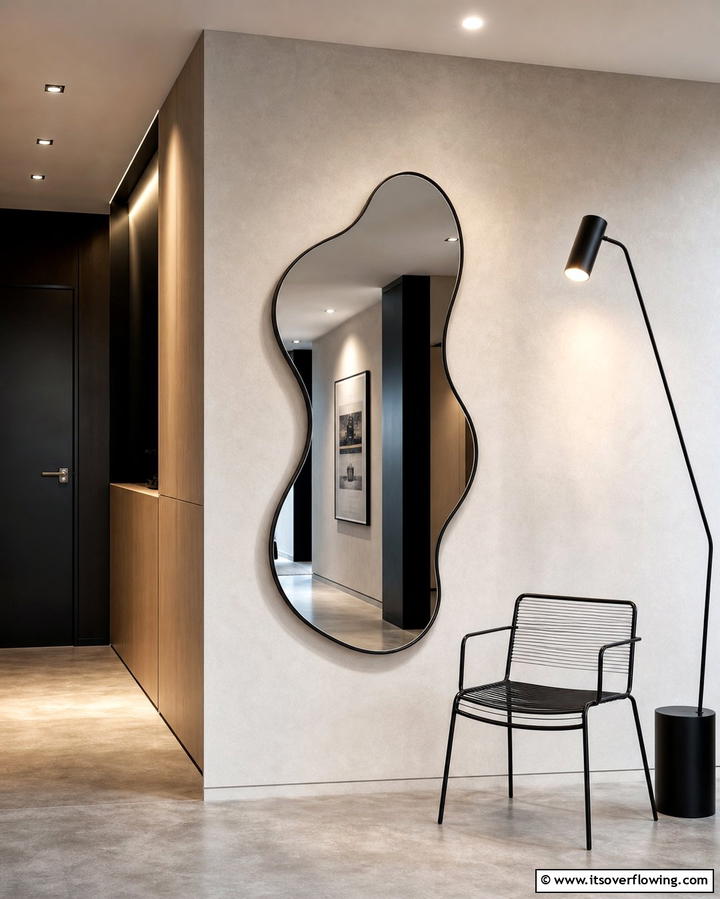 Asymmetrical Mirror - 25 Hallway Mirror Ideas for Stylish and Functional Spaces