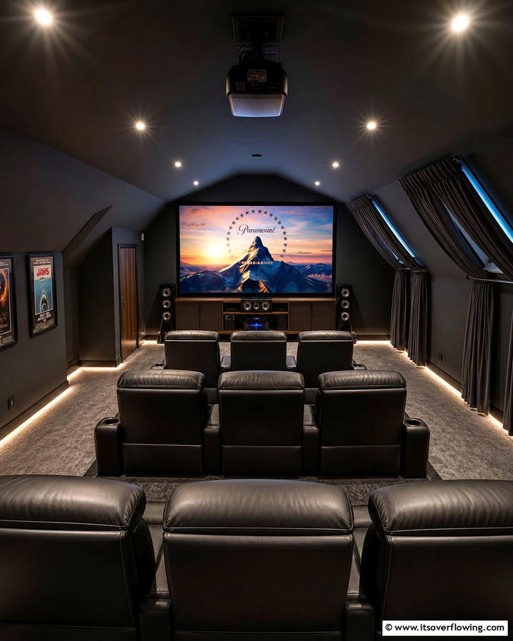 Attic Home Theater - 25 Creative Attic Room Ideas for Cozy Spaces