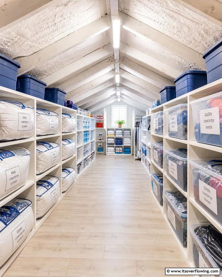 Attic Storage - 20 Comforter Storage Ideas to Maximize Space