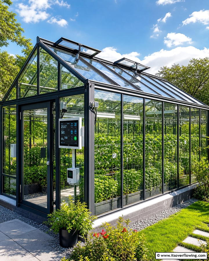 Automated Climate Control Haven - 21 Greenhouse Ideas to Nurture Plants Year-Round