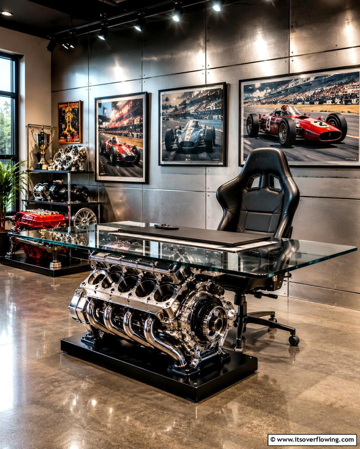 Automotive Enthusiasts Office - 30 Home Office Ideas Designed Specifically for Him