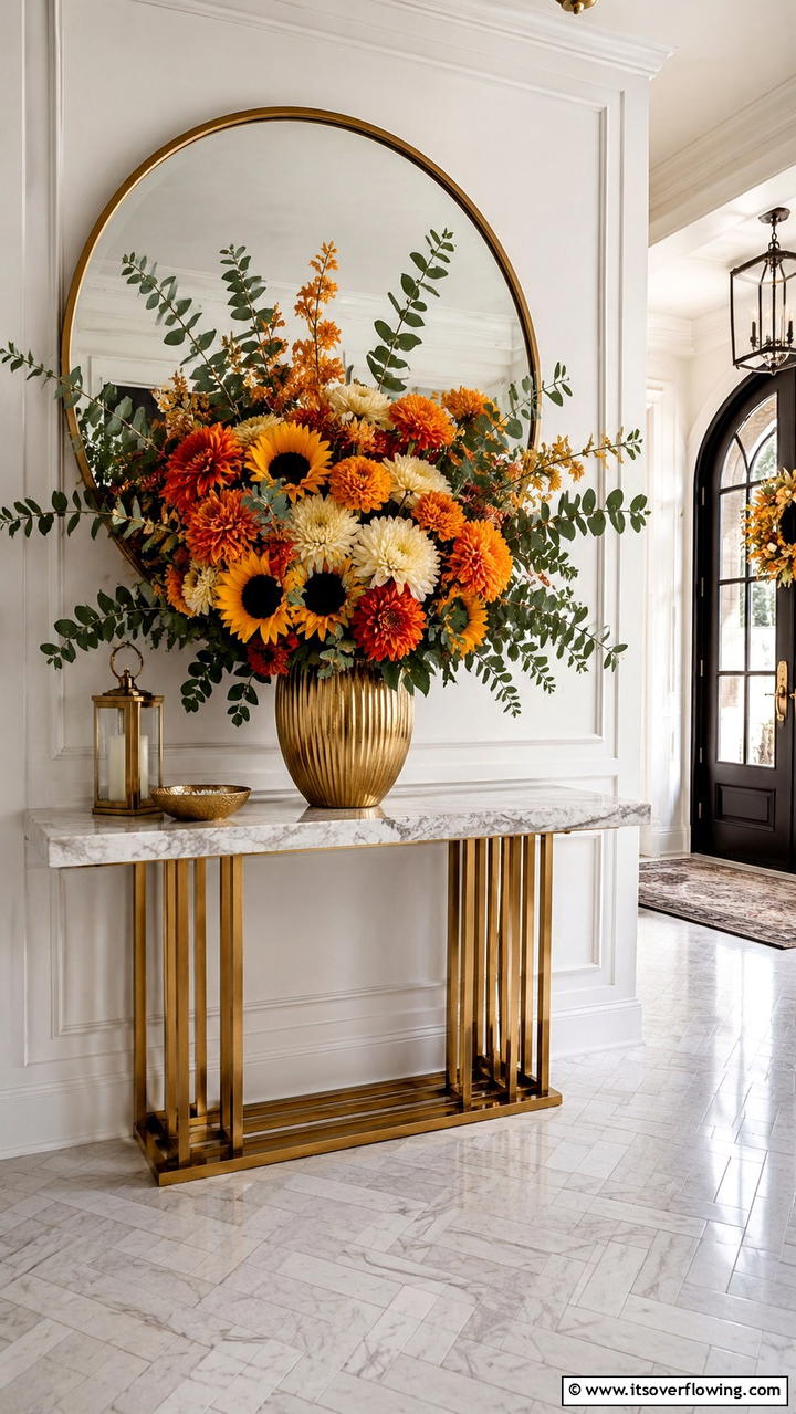 Autumn Floral Arrangement - 21 Inspiring Thanksgiving Decor Ideas to Celebrate Gratitude