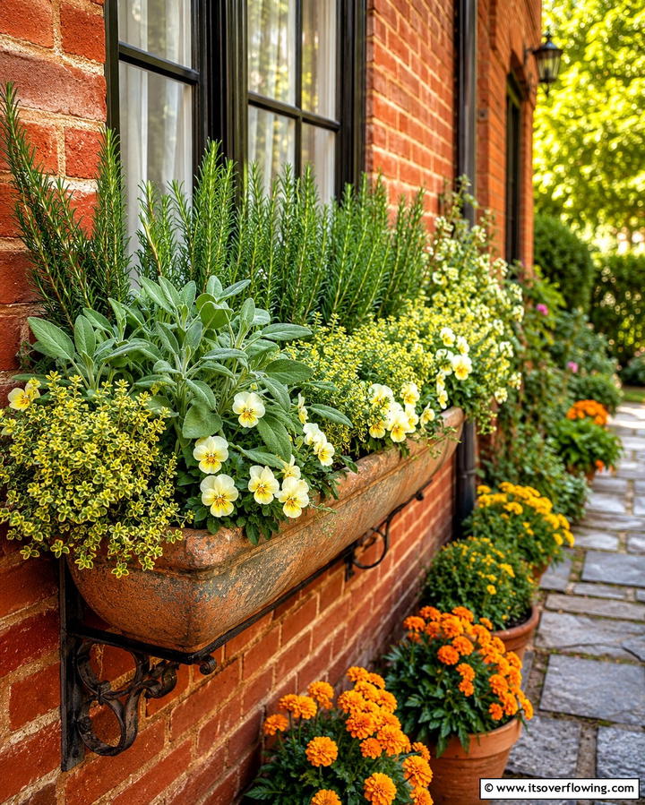 Autumn Herb Haven - 30 Fall Window Box Ideas for Autumn-Inspired Floral Displays