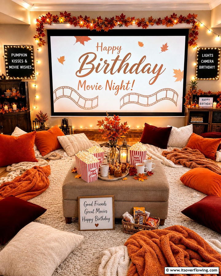 Autumn Movie Night - 25 Fall Birthday Party Ideas for a Seasonal Celebration