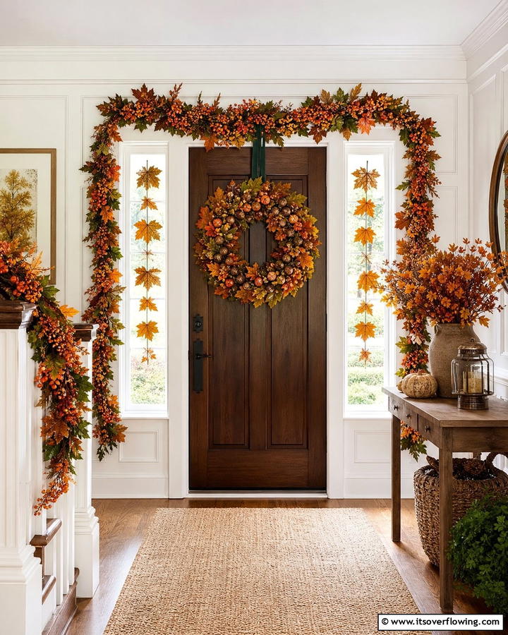 Autumn Wreaths and Garlands - 21 Charming Thanksgiving Decoration Ideas for a Festive Home