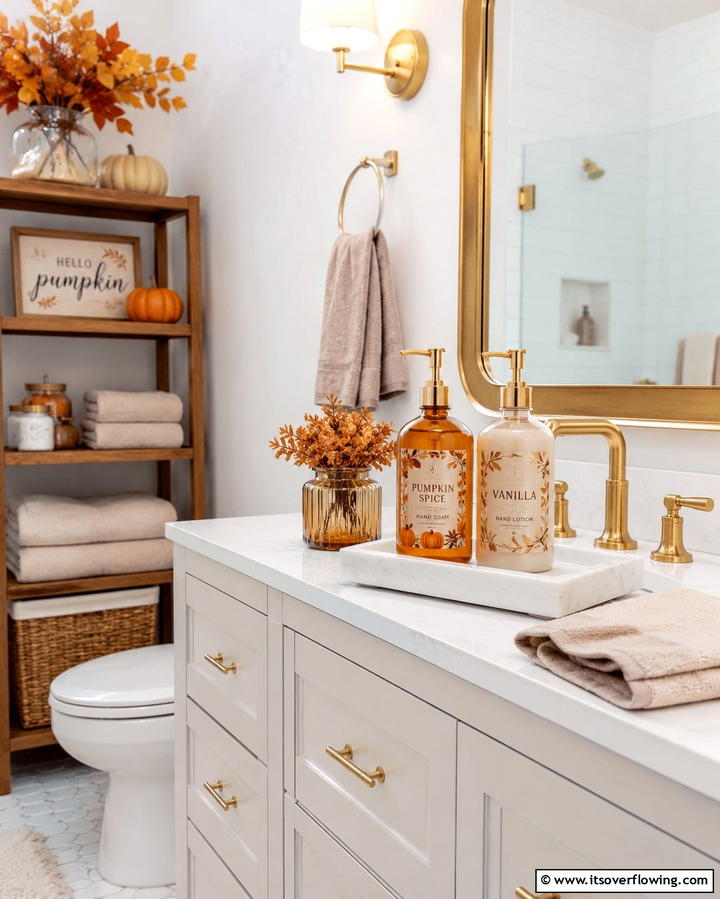 Autumnal Soap and Lotion Sets - 25 Fall Bathroom Decor Ideas for a Seasonal and Stylish Update