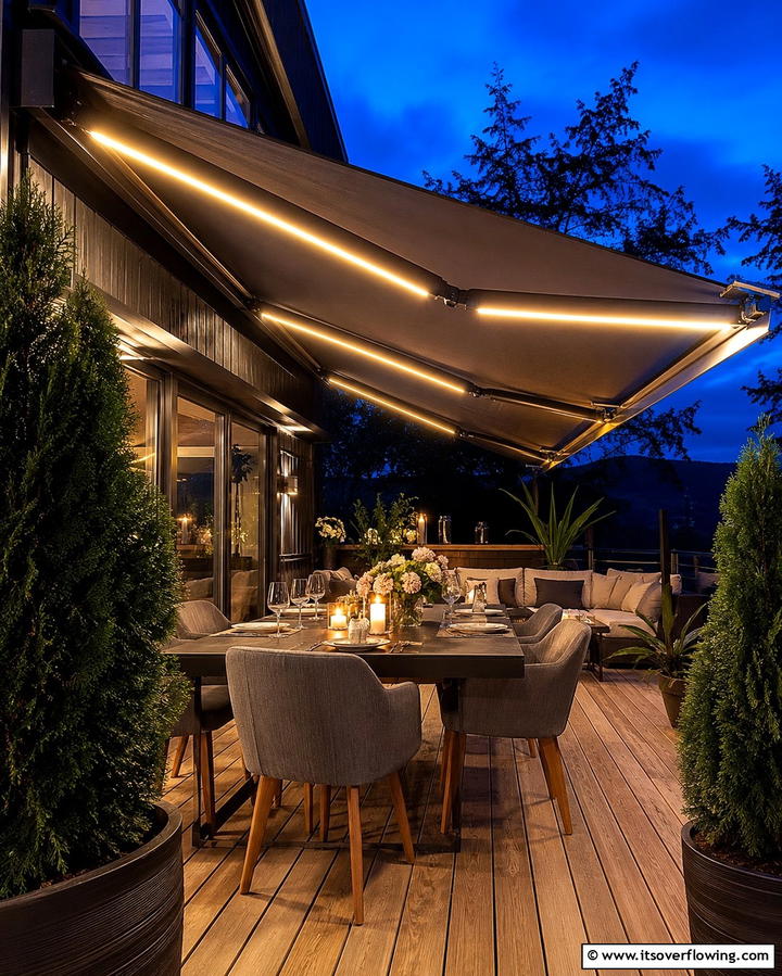 Awning with Built In Lighting - 25 Stunning Deck Awning Ideas for Outdoor Living