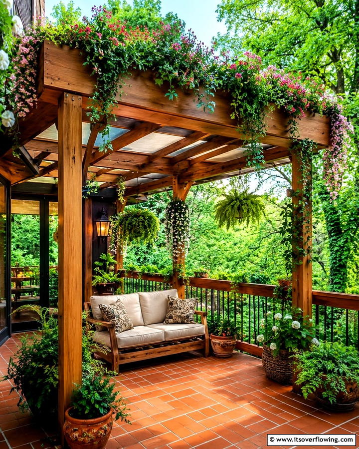 Awning with Planter Integration - 25 Stunning Deck Awning Ideas for Outdoor Living