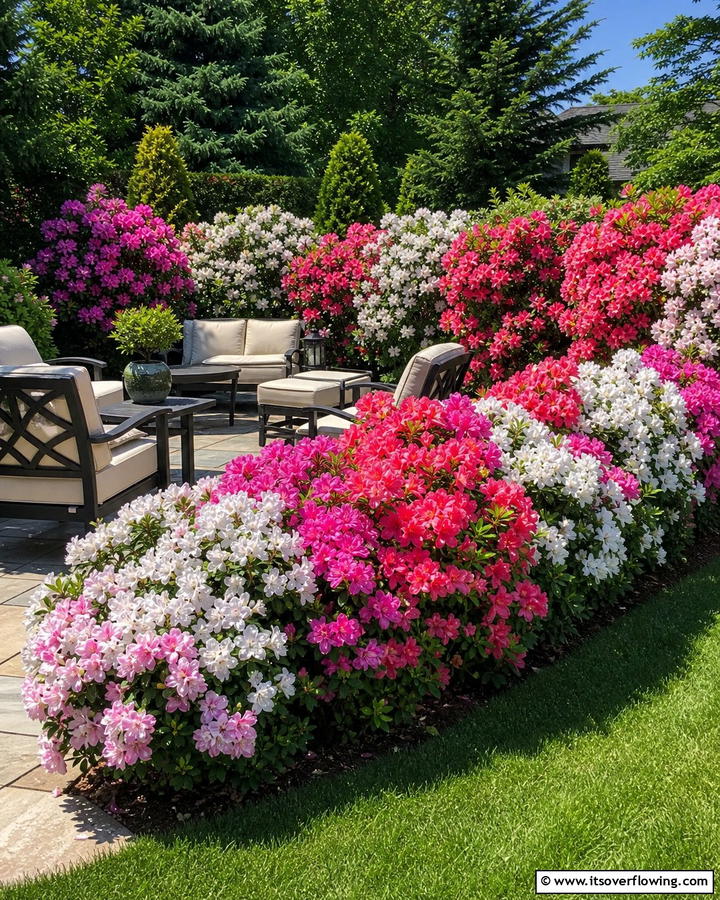 Azalea Hedge for Privacy - 20 Azalea Garden Ideas for a Colorful Landscape