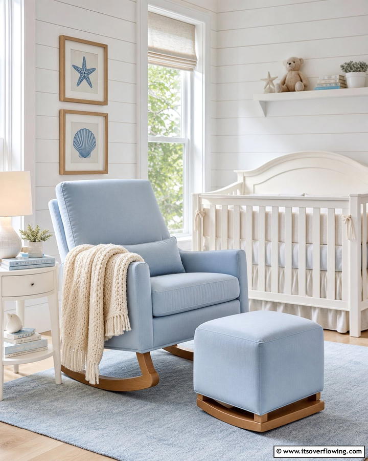 Baby Blue Rocking Chair - 25 Blue Nursery Ideas for a Calming and Serene Baby Room