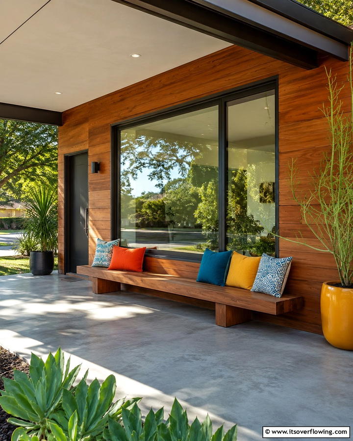 Backless Bench for Versatility - 25 Front Porch Bench Ideas for a Welcoming Entrance