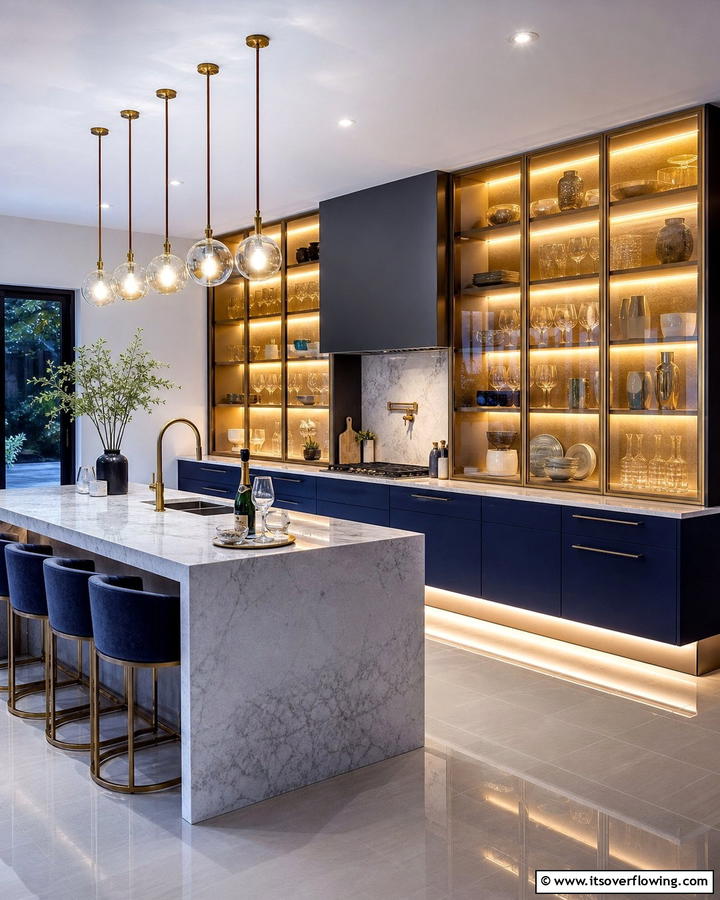 Backlit Glass Cabinets - 20 Modern Style Glass Kitchen Cabinets for a Sleek Look