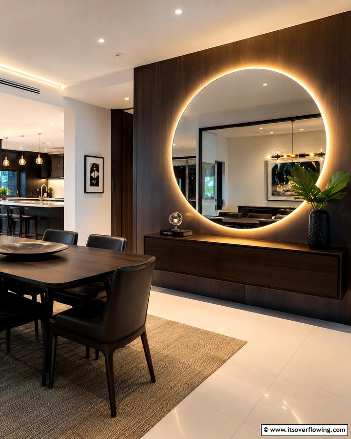 Backlit Illumination - 30 Stunning Dining Room Mirror Ideas for Elegance