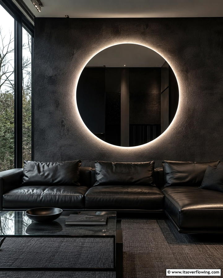 Backlit Mirror for Subtle Drama - 25 Living Room Mirror Ideas to Brighten Your Space