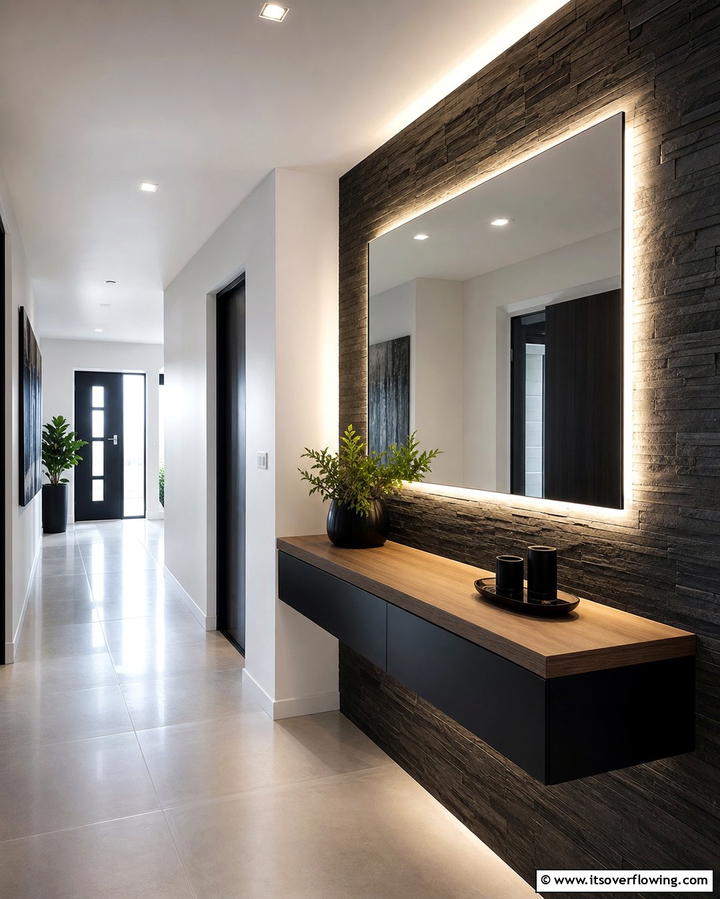 Backlit MirrorExact - 25 Hallway Mirror Ideas for Stylish and Functional Spaces