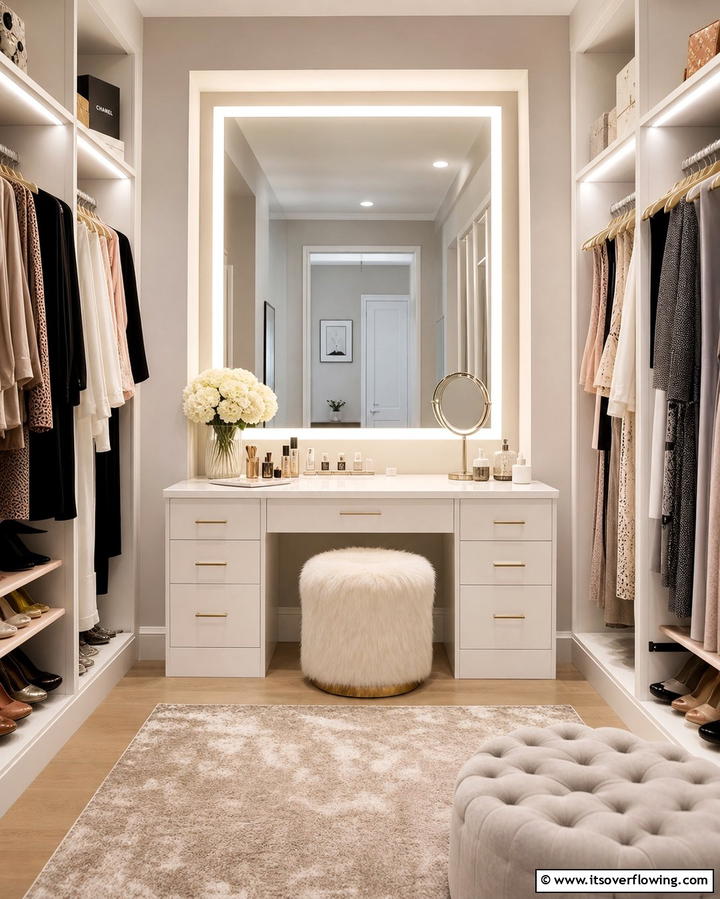 Backlit Mirrors - 25 Bright Closet Lighting Ideas for Organized Spaces