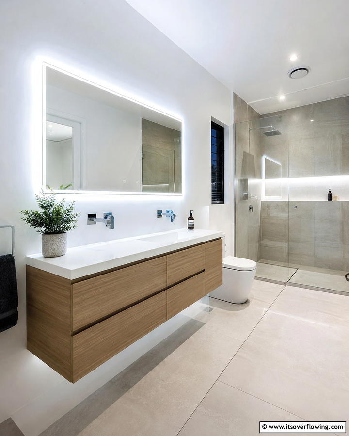 Backlit Mirrors for Subtle Glow - 25 Bathroom Lighting Ideas to Brighten Your Space