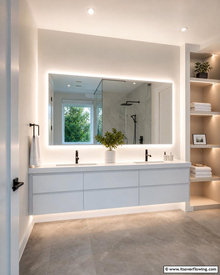 Backlit Mirrors for a Contemporary Look - 20 Small Bathroom Lighting Ideas for a Bright and Spacious Feel