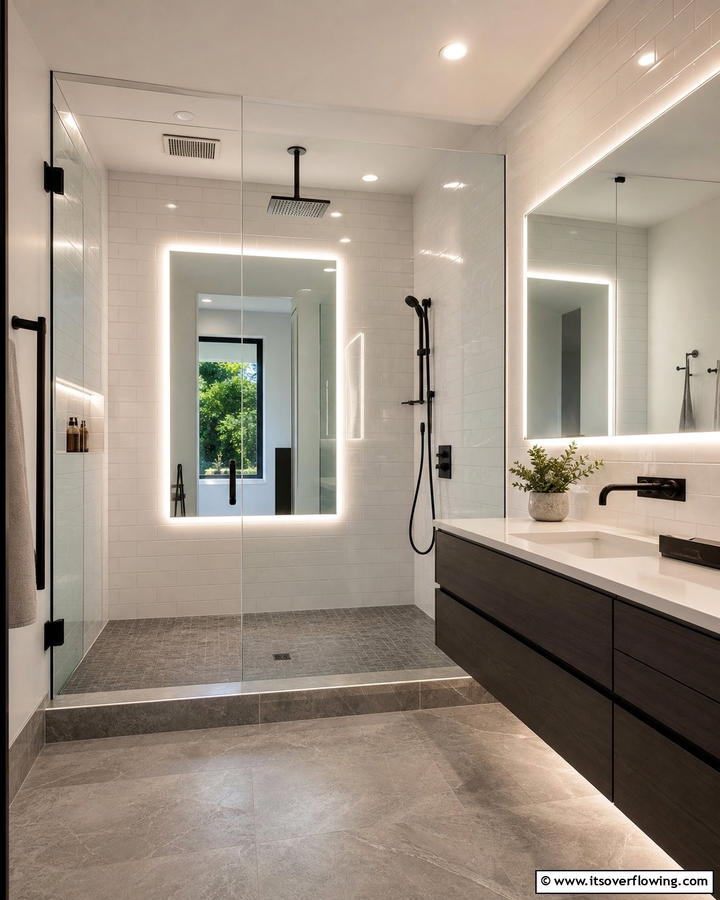 Backlit Mirrors in the Shower - 20 Shower Lighting Ideas for a Bright and Inviting Bathroom