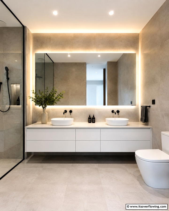 Backlit Mirrors - 25 Bathroom Lighting Ideas Over Mirror for Perfect Illumination