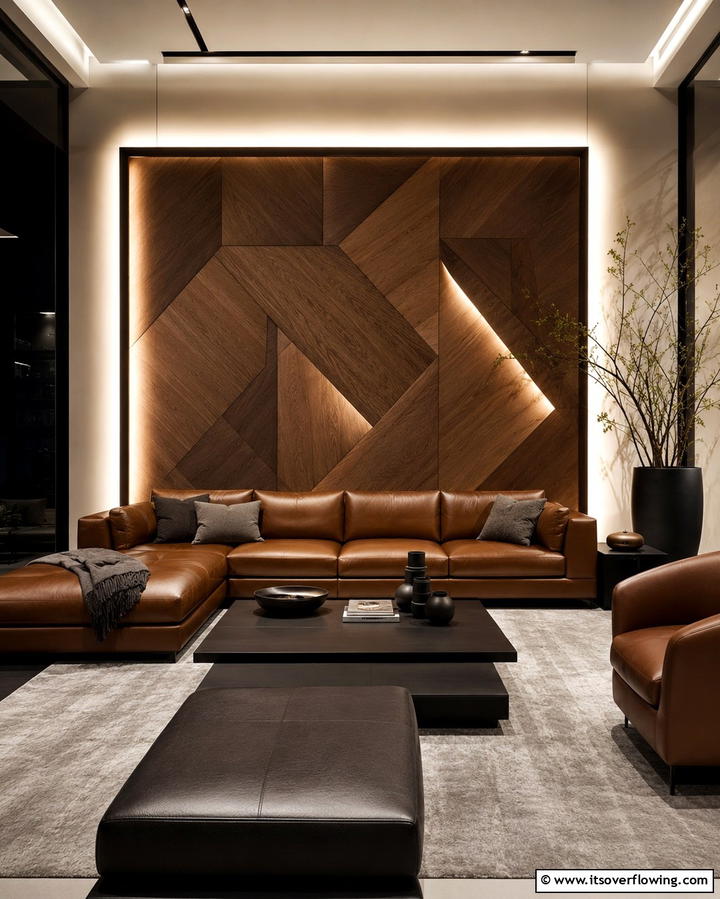Backlit Panels for Contemporary Flair - 25 Living Room Wall Lighting Ideas for a Bright and Inviting Space