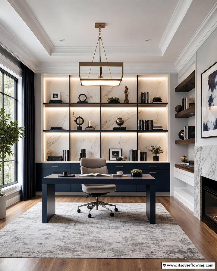 Backlit Panels for a Dramatic Effect - 20 Bookshelf Lighting Ideas- Illuminate Your Collection