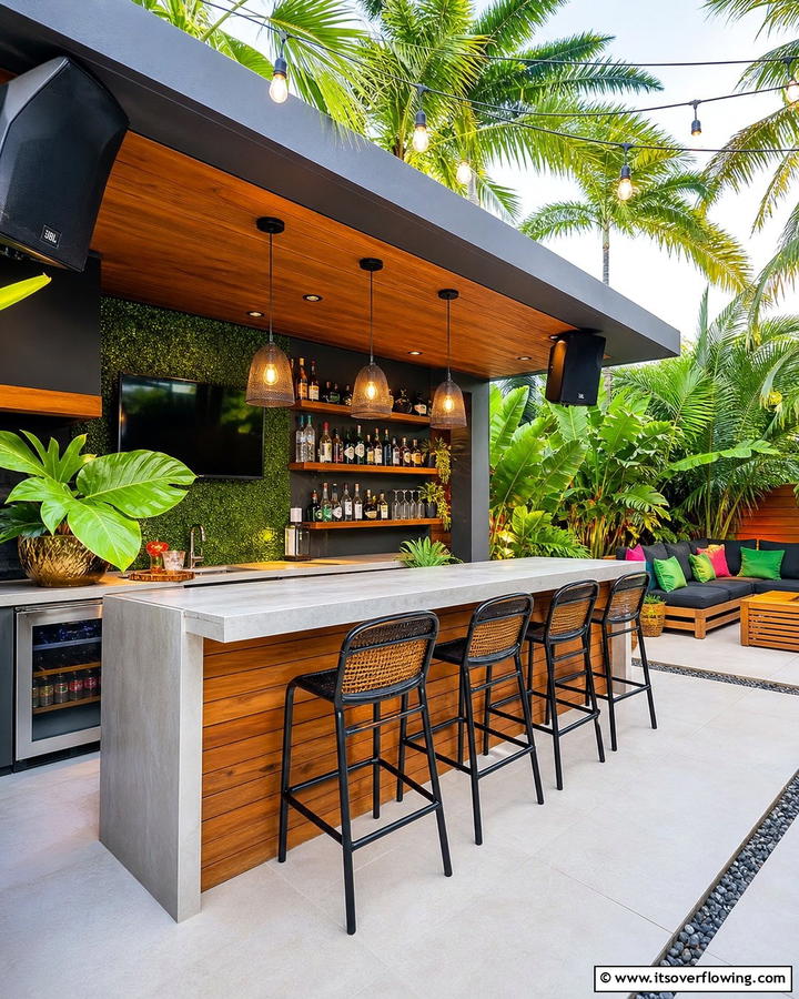 Backyard Bar and Entertainment - 21 Backyard Ideas for Functional and Beautiful Outdoor Spaces