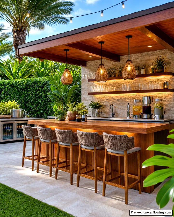 Backyard Bar - 25 Backyard Entertainment Ideas for Fun Gatherings