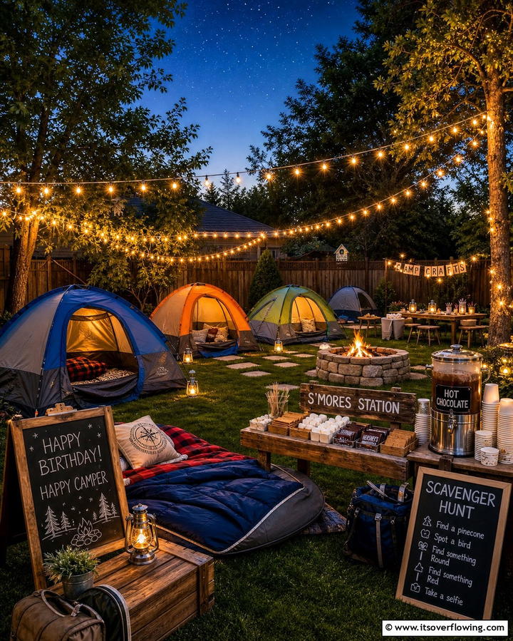 Backyard Camping Adventure - 25 Backyard Birthday Party Ideas for Unforgettable Celebrations