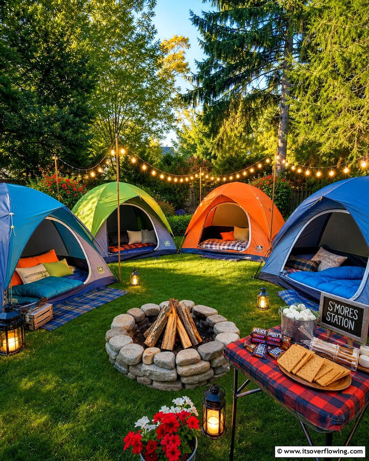 Backyard Camping Area - 25 Backyard Entertainment Ideas for Fun Gatherings