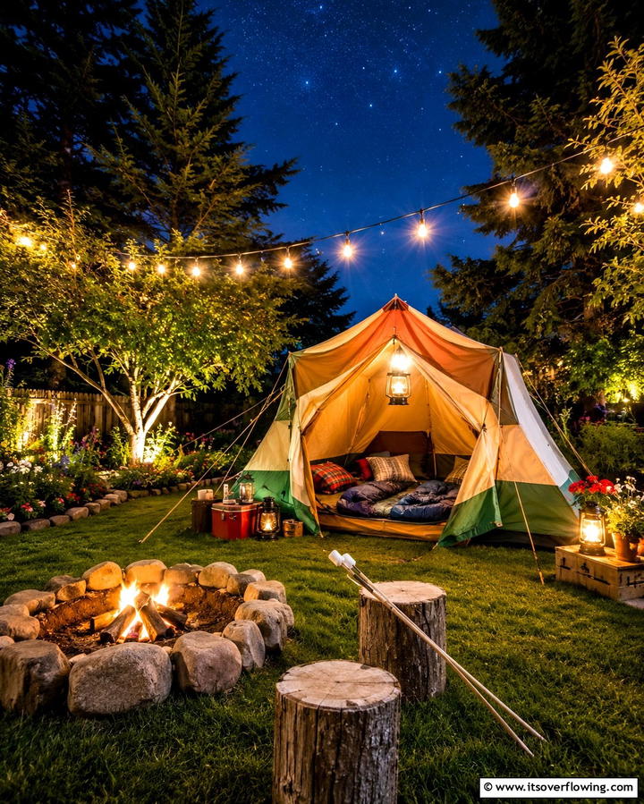 Backyard Camping Spot - 25 Backyard Ideas for Kids to Create Fun Outdoor Spaces
