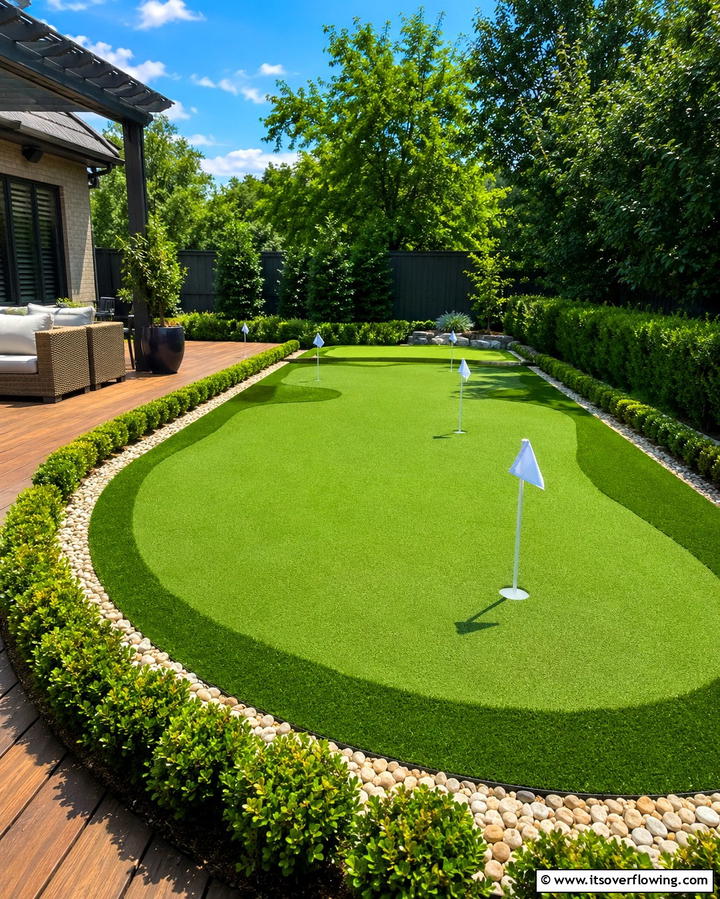 Backyard Putting Green - 25 Backyard Turf Ideas for a Low-Maintenance Lawn