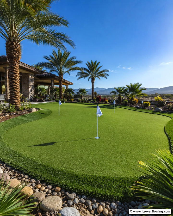 Backyard Putting GreenExact - 30 Florida Backyard Ideas for Tropical Outdoor Living