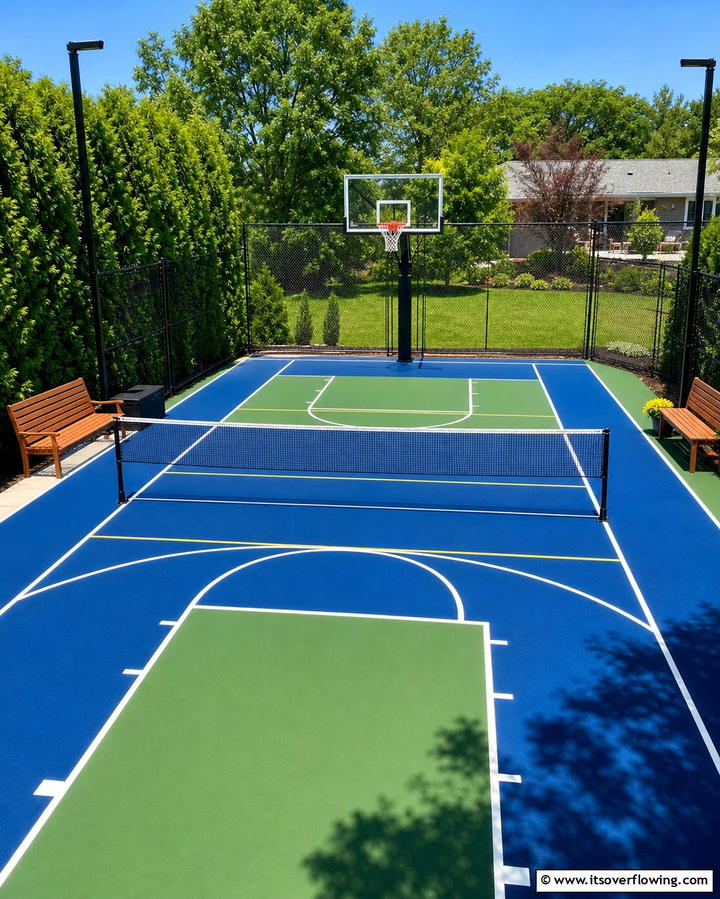 Backyard Sports Court - 25 Backyard Entertainment Ideas for Fun Gatherings