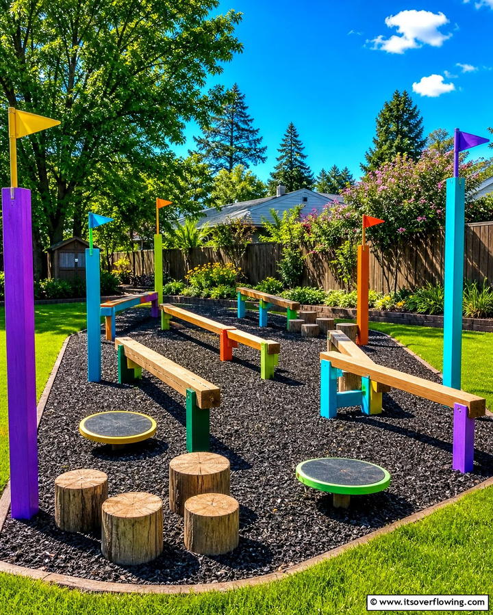 Balance Beam Fun - 25 Backyard Playground Ideas for Kids