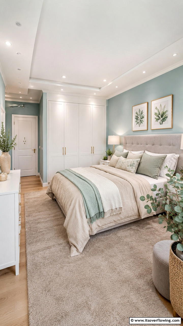 Balanced Color Palette - 30 Duck Egg Blue Bedroom Ideas for Serene Spaces