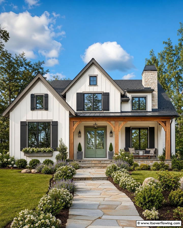 Balanced Color Palettes - 21 Modern Farmhouse Exterior Ideas to Boost Curb Appeal
