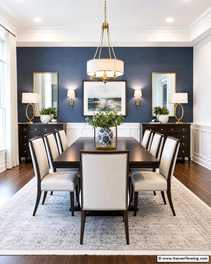 Balanced Symmetry Arrangement - 30 Transitional Dining Room Ideas Blending Modern and Classic