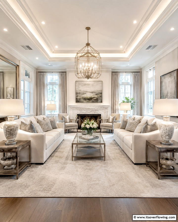 Balanced SymmetryExact - 30 Serene Zen Living Room Ideas for Mindfulness