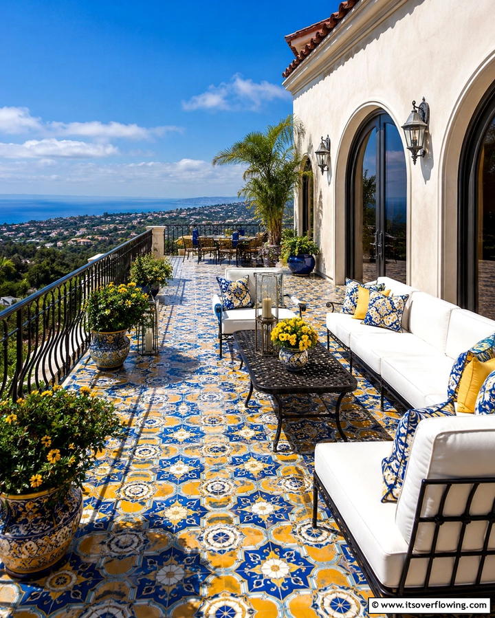 Balconies with Tile Flooring - 30 Mediterranean House Exterior Ideas for Coastal Charm