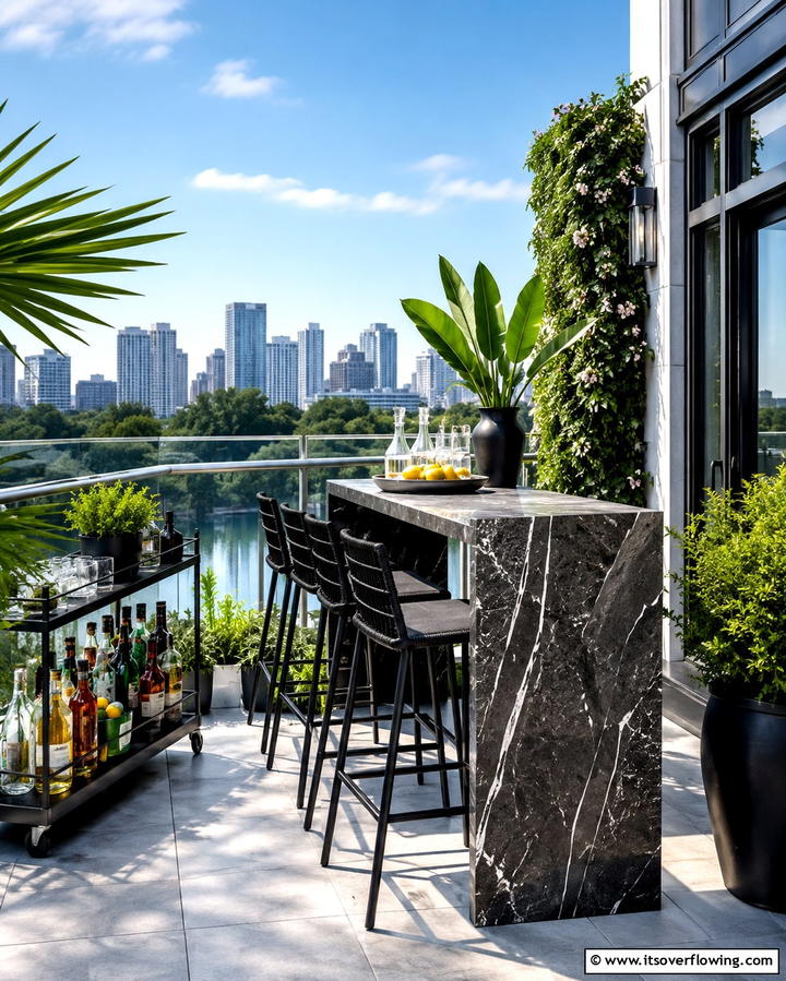 Balcony Bar Setup - 25 Large Balcony Ideas for Stunning Outdoor Spaces