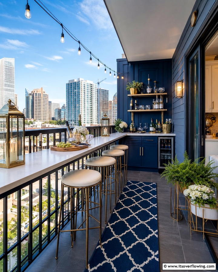 Balcony Bar for Entertaining - 20 Second Story Balcony Ideas for Stunning Views